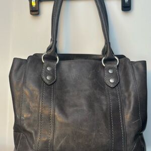 Frye Grey Distressed leather bag.